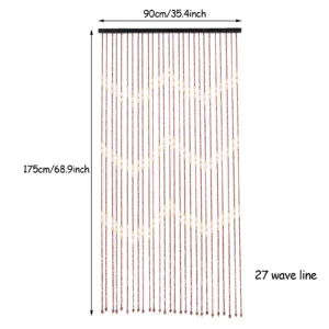 90x175CM 27 Lines Door Curtain Wooden Bead