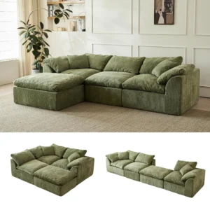 Oversized Deep Seat Chenille Fabric Sofa