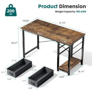 Computer Desk with 2 Drawers