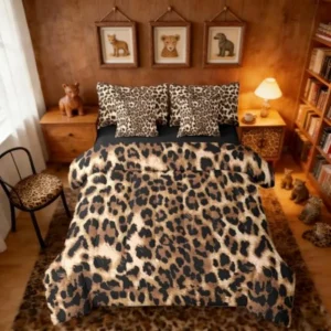 Leopard Print  7 Pcs Comforter Set